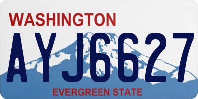 WA license plate AYJ6627