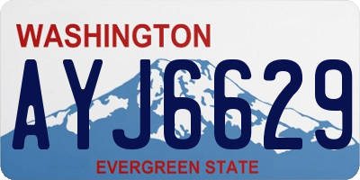 WA license plate AYJ6629