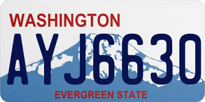 WA license plate AYJ6630