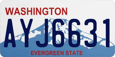 WA license plate AYJ6631