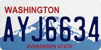 WA license plate AYJ6634