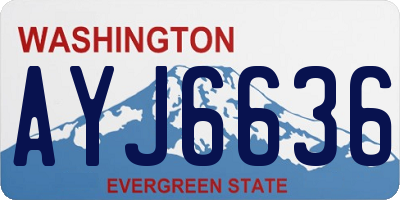 WA license plate AYJ6636