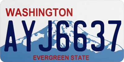 WA license plate AYJ6637