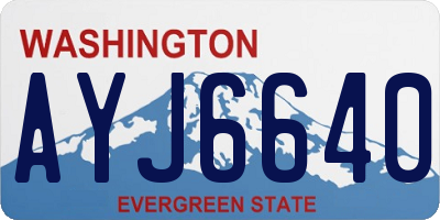 WA license plate AYJ6640