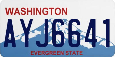 WA license plate AYJ6641