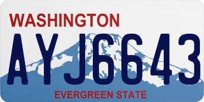 WA license plate AYJ6643