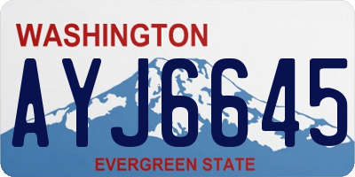 WA license plate AYJ6645