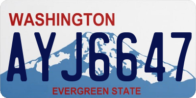 WA license plate AYJ6647