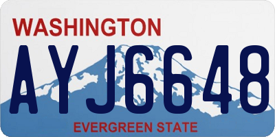 WA license plate AYJ6648