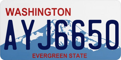 WA license plate AYJ6650