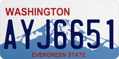 WA license plate AYJ6651