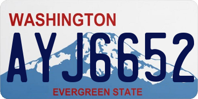 WA license plate AYJ6652