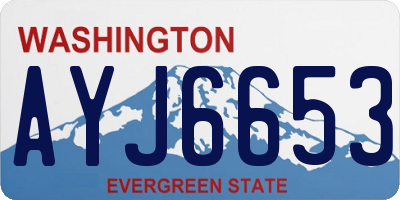 WA license plate AYJ6653