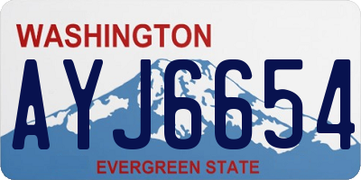 WA license plate AYJ6654