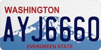 WA license plate AYJ6660