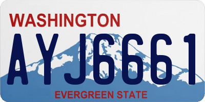 WA license plate AYJ6661