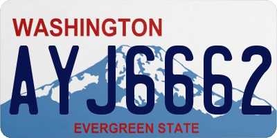 WA license plate AYJ6662