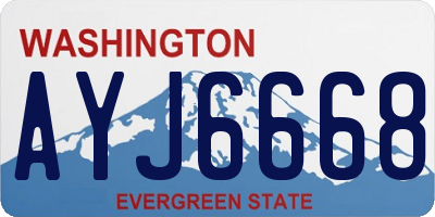 WA license plate AYJ6668