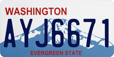 WA license plate AYJ6671