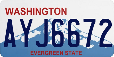 WA license plate AYJ6672