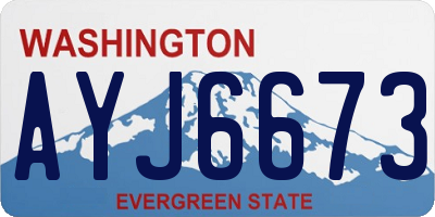 WA license plate AYJ6673