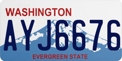 WA license plate AYJ6676