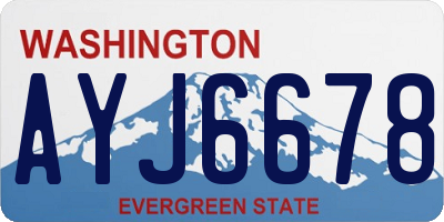 WA license plate AYJ6678
