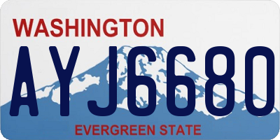 WA license plate AYJ6680