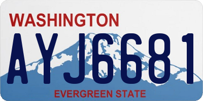 WA license plate AYJ6681