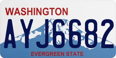 WA license plate AYJ6682
