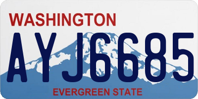 WA license plate AYJ6685