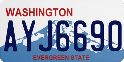 WA license plate AYJ6690