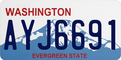 WA license plate AYJ6691