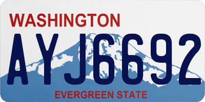 WA license plate AYJ6692