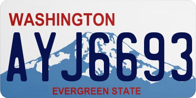 WA license plate AYJ6693