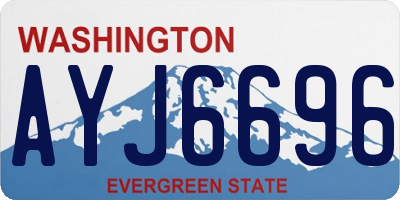 WA license plate AYJ6696