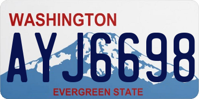 WA license plate AYJ6698