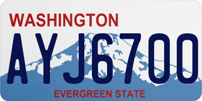 WA license plate AYJ6700
