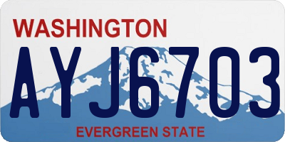 WA license plate AYJ6703