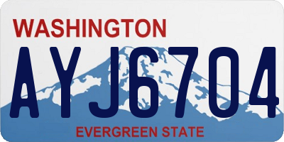 WA license plate AYJ6704