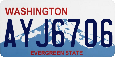 WA license plate AYJ6706