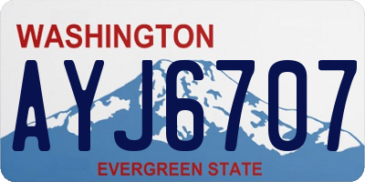 WA license plate AYJ6707