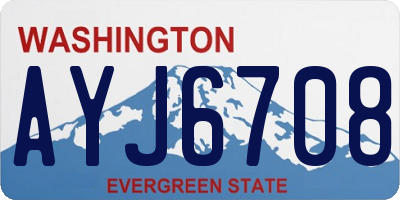 WA license plate AYJ6708