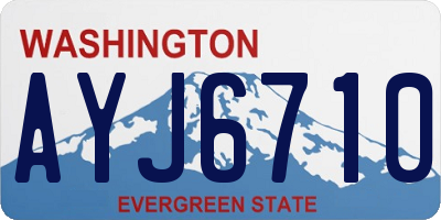 WA license plate AYJ6710