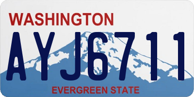 WA license plate AYJ6711
