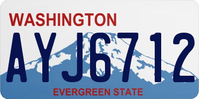 WA license plate AYJ6712