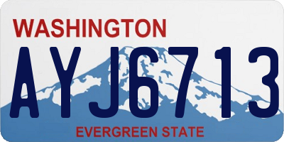 WA license plate AYJ6713