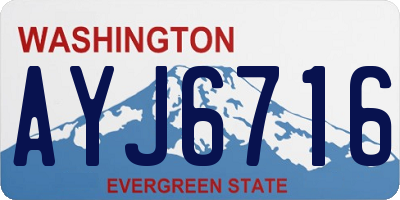 WA license plate AYJ6716