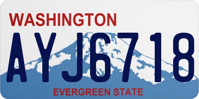 WA license plate AYJ6718