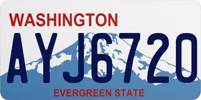 WA license plate AYJ6720